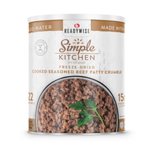Load image into Gallery viewer, Freeze-Dried Seasoned Beef Patty Crumbles - 22 Serving #10 Can
