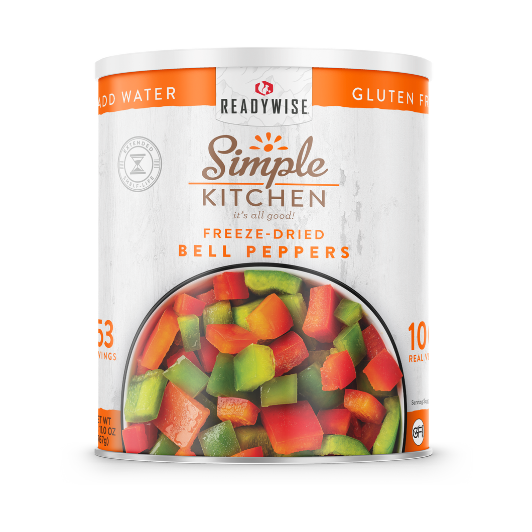 Simple Kitchen Dehydrated Red & Green Bell Peppers - 153 Serving Can